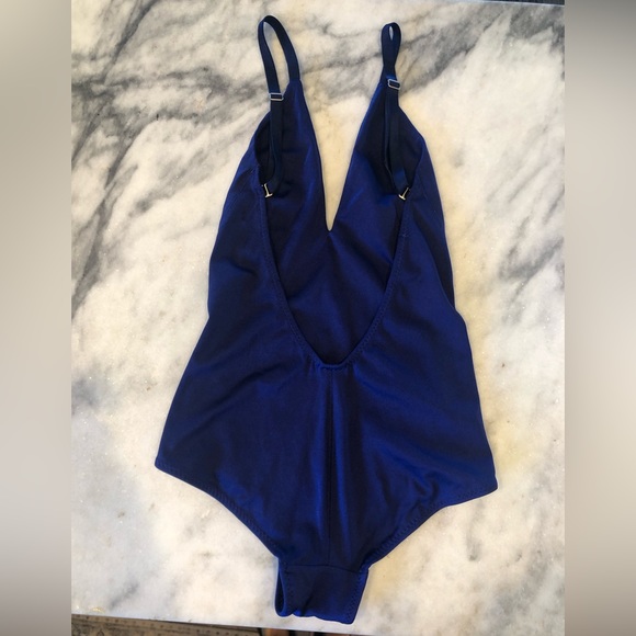 Malia Mills Hailey One Piece Swimsuit in Blue Sz 2 or S #0365 - Picture 5 of 7